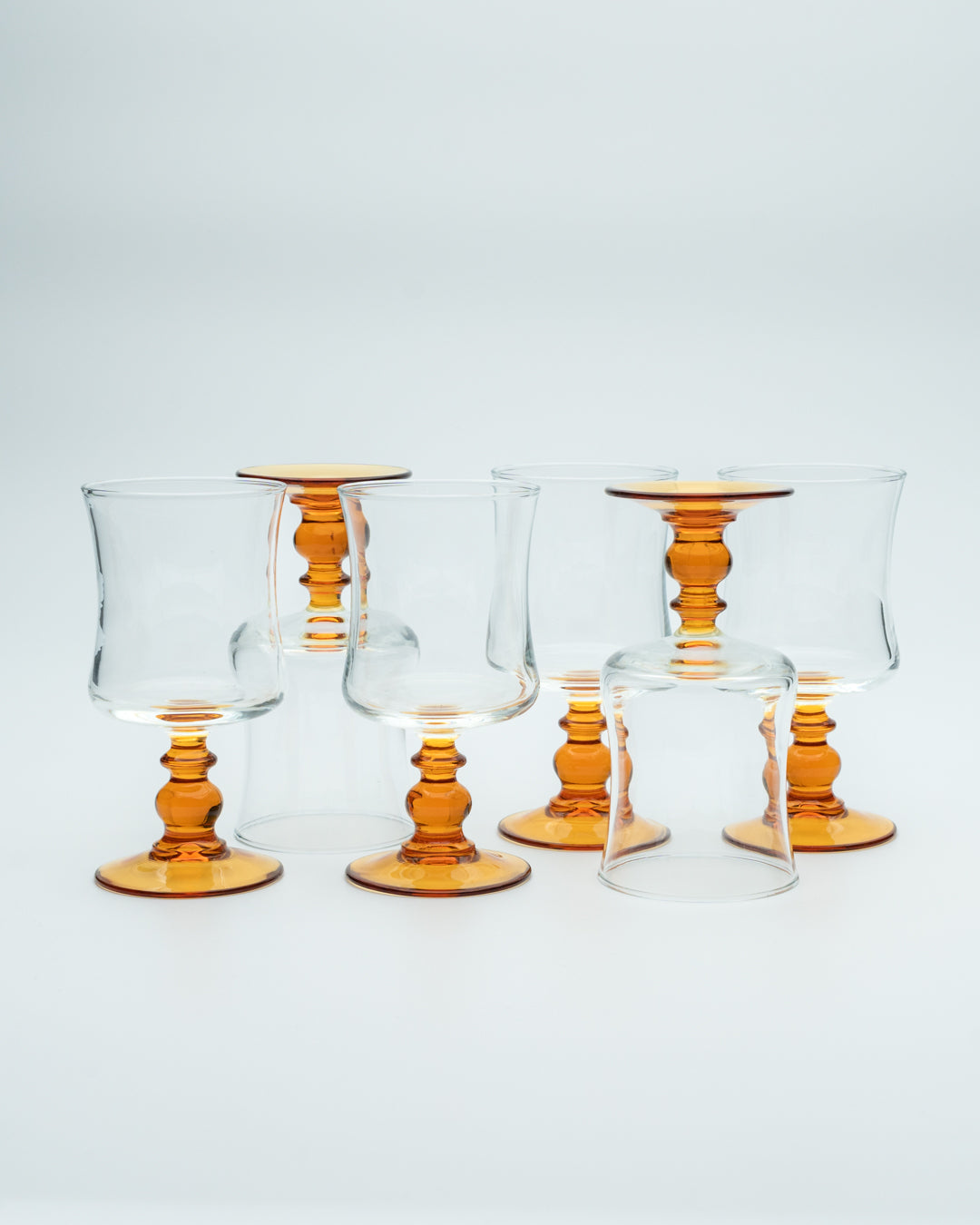 Amber Stem Liquor Glasses (6)