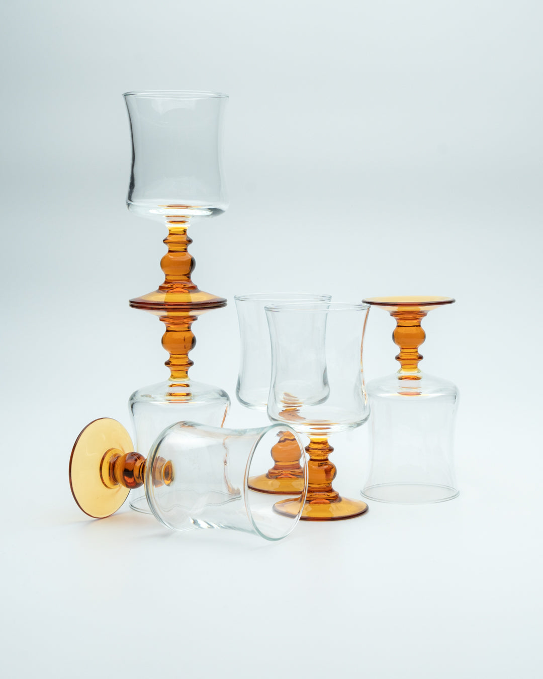 Amber Stem Liquor Glasses (6)