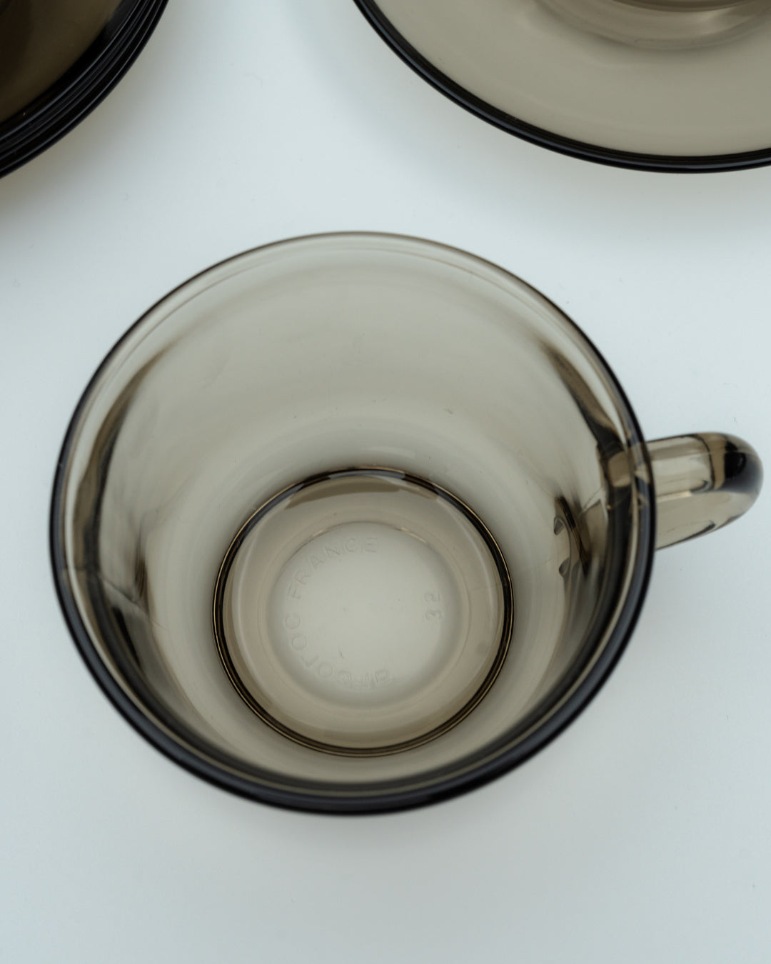 Arcoroc Smoked Cups and Saucers (4)