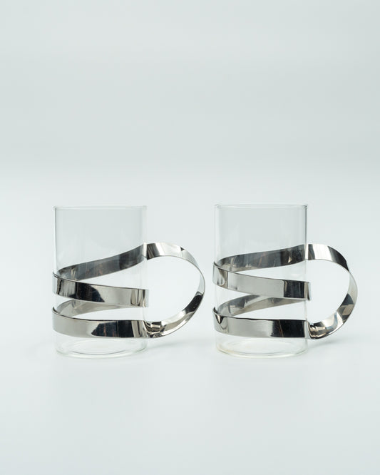 Chrome Handle Tea Cups (2)